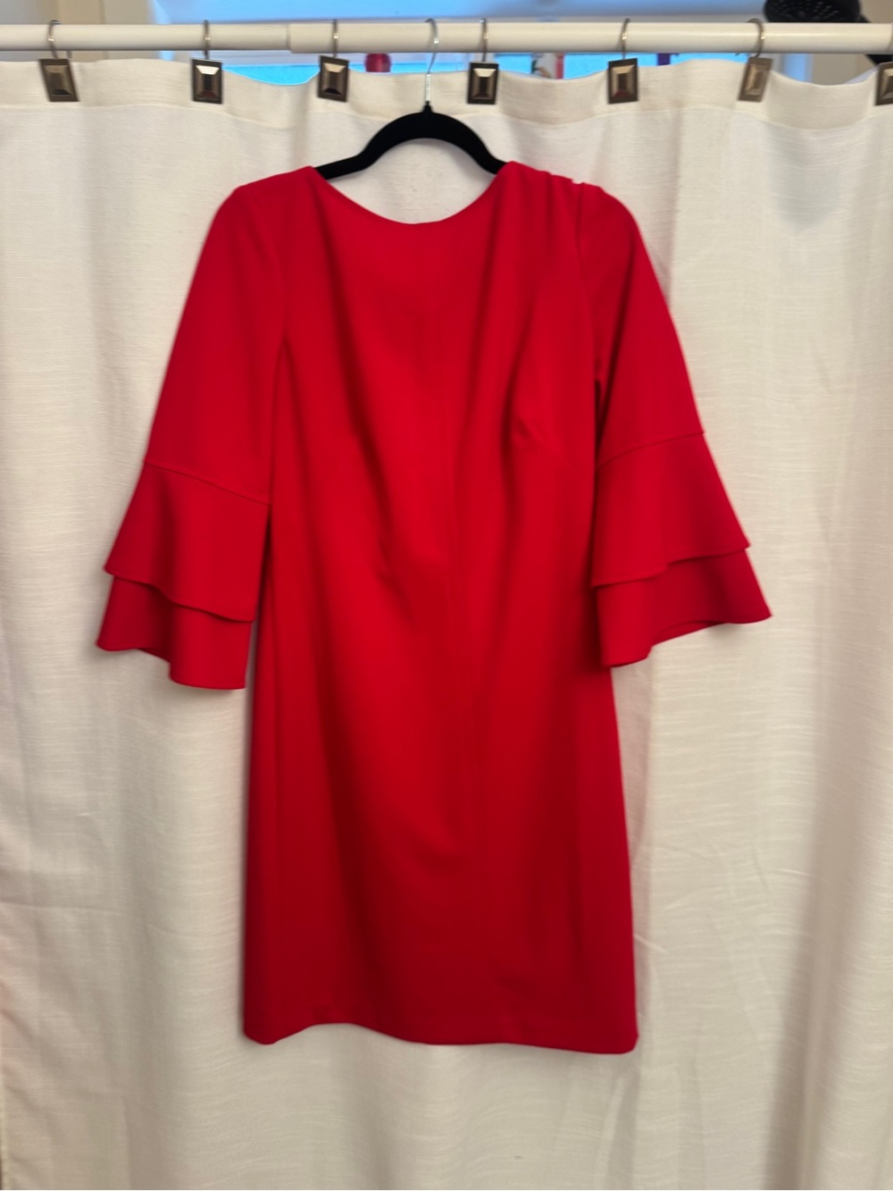 21” ptp Red Ruffle Sleeve Mini Dress - Picture 4 of 10
